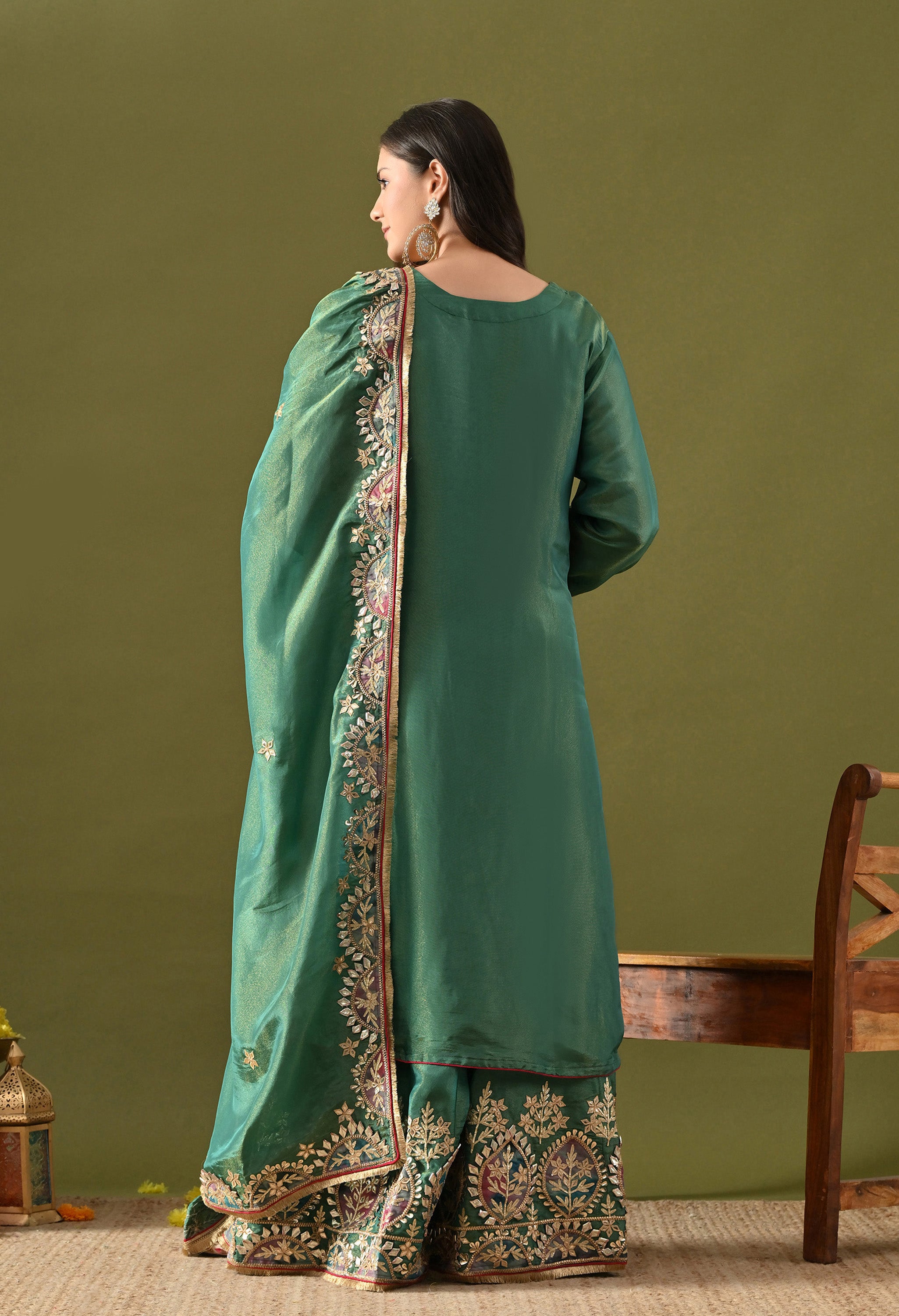 Green Sharara Set