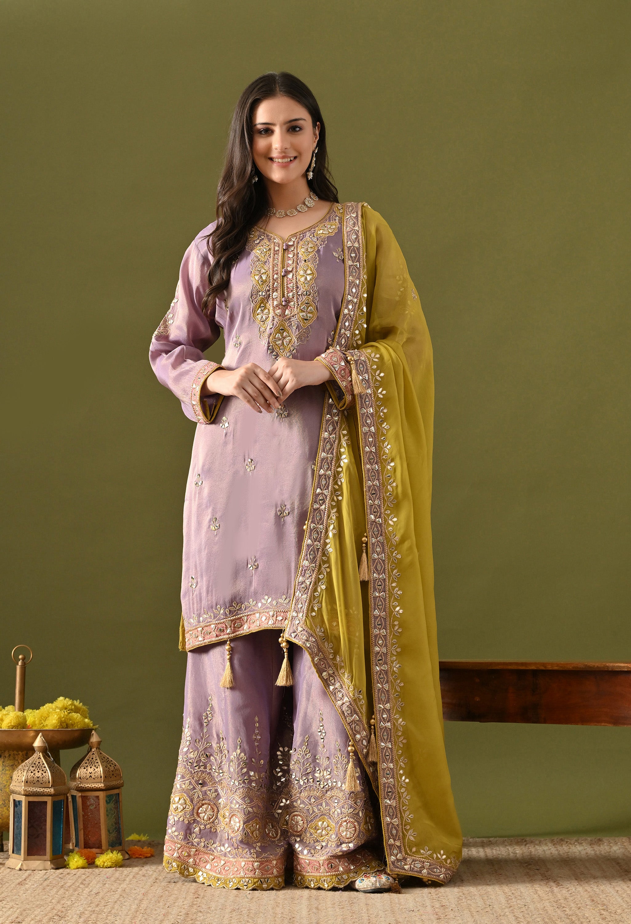 Purple Gharara Set