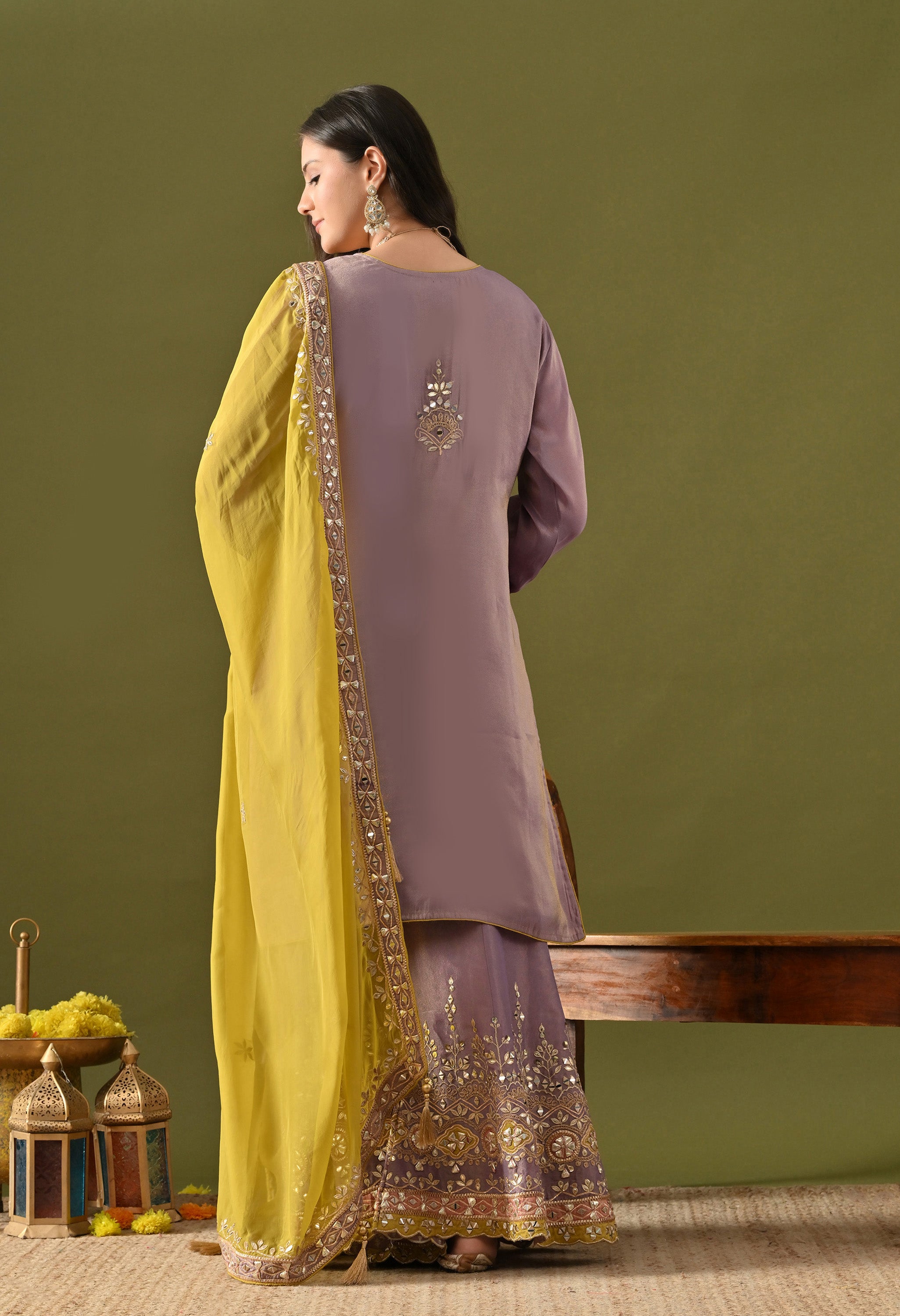 Purple Gharara Set