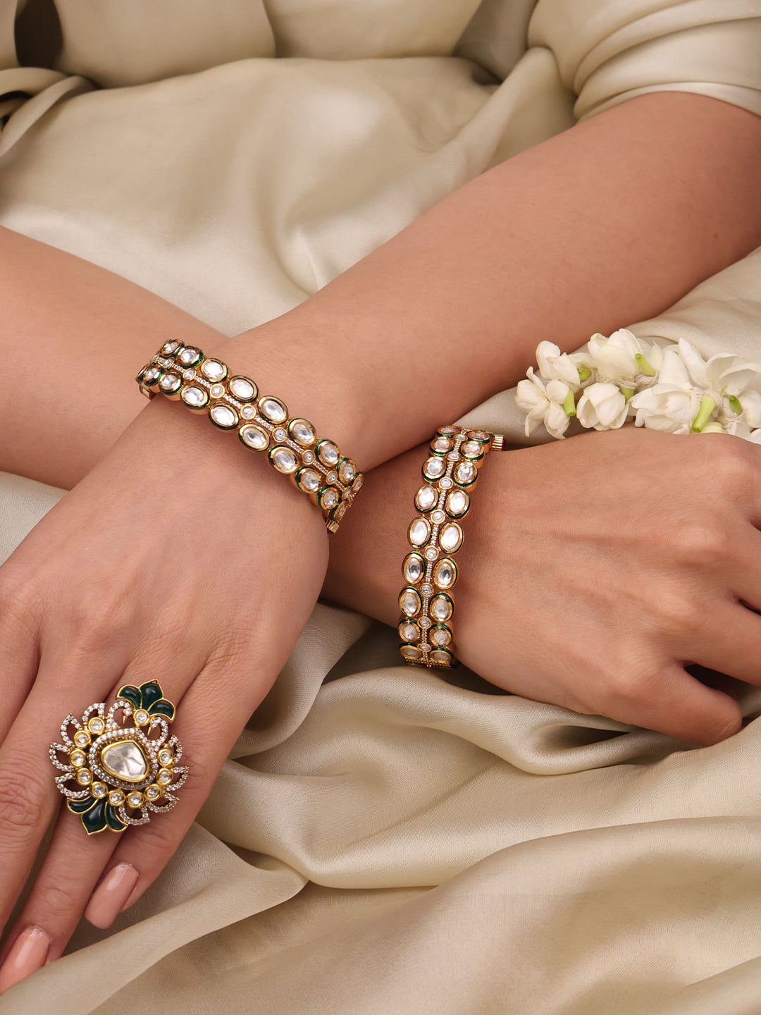 Celestia Verde Kada Bangle Set