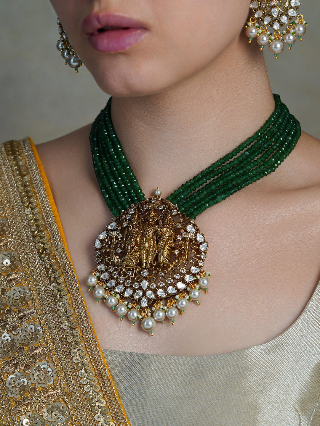 Emerald Dome Temple Necklace Set