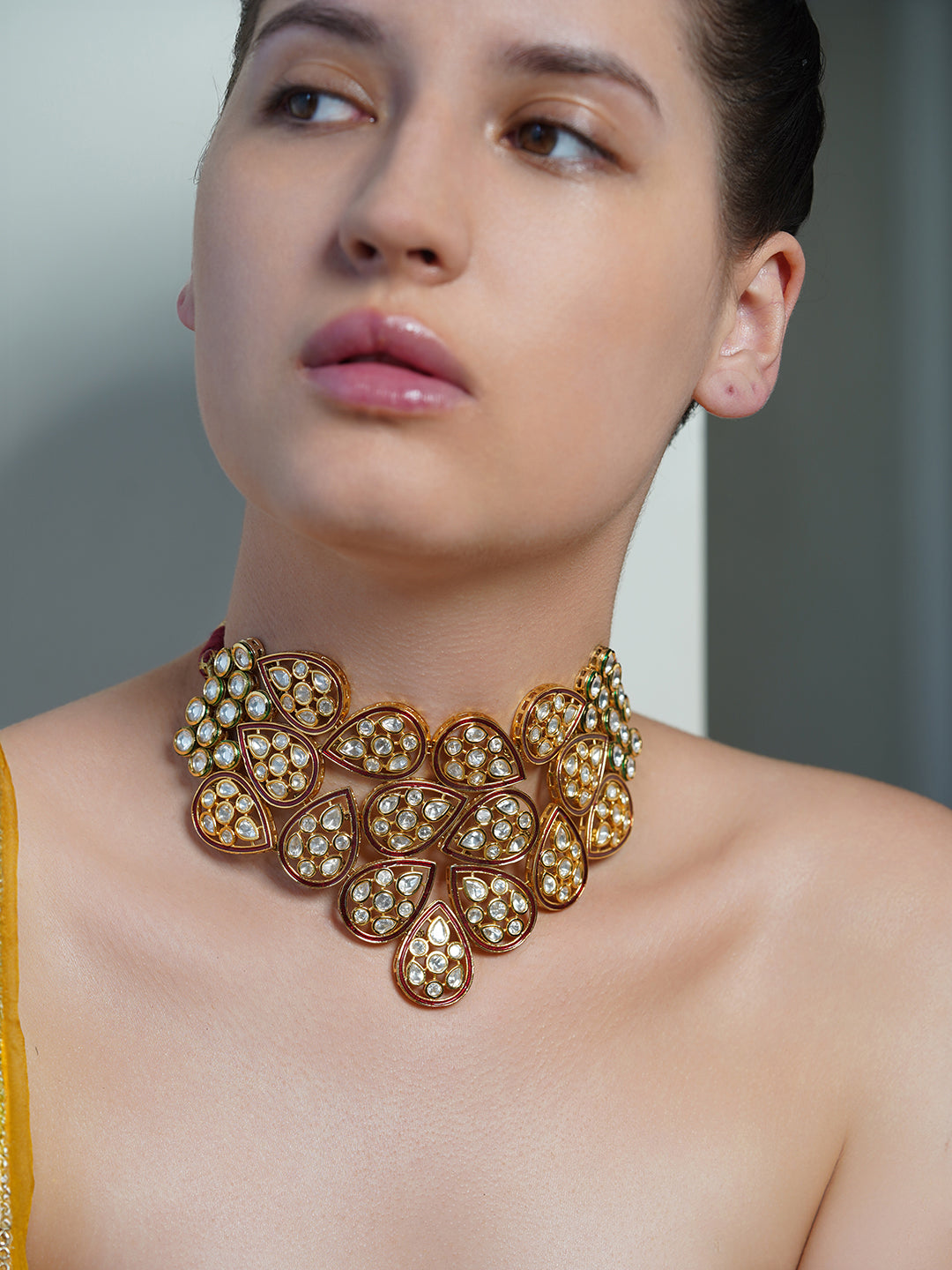 Amber Bloom Teardrop Necklace