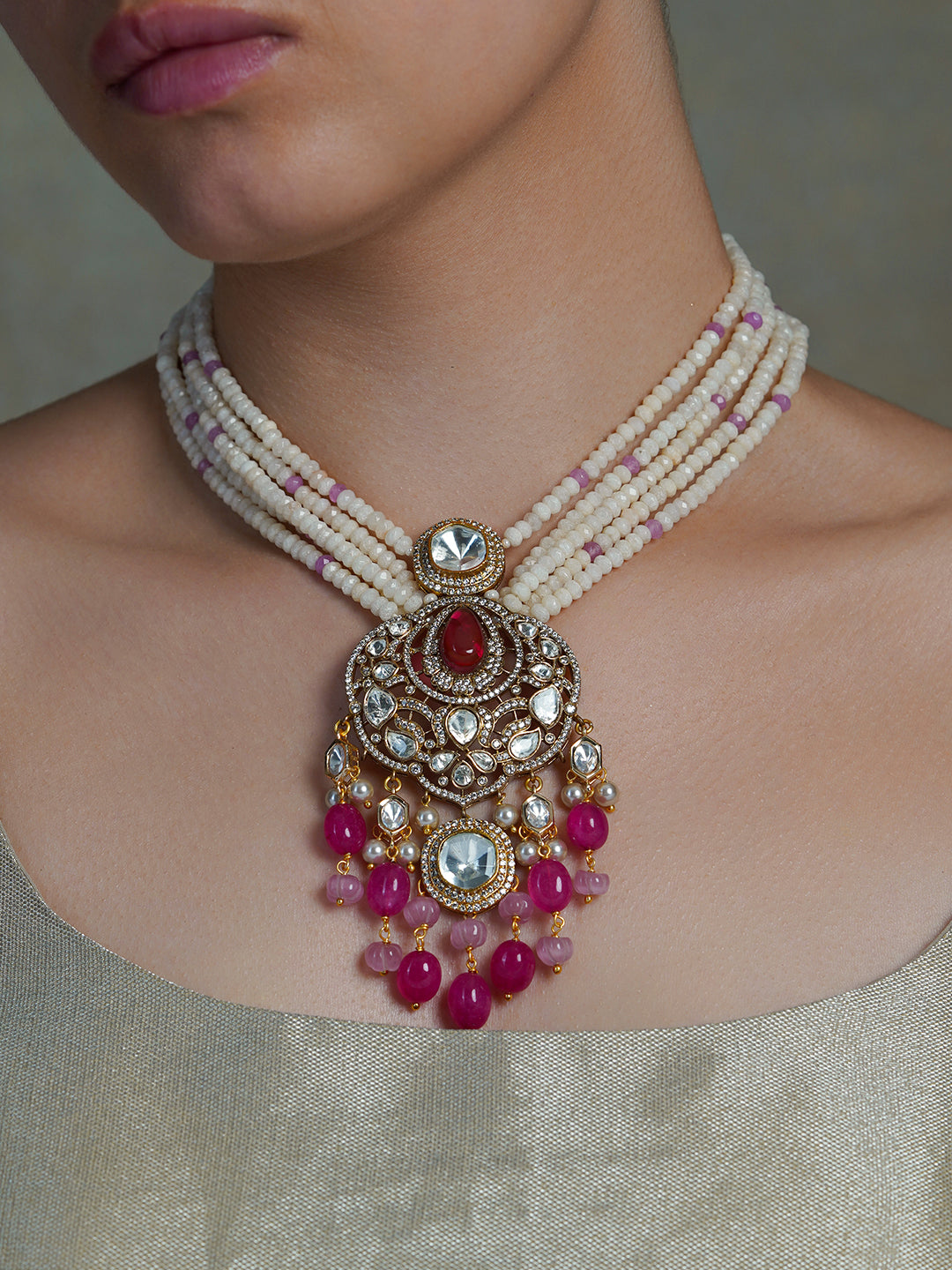 Rubypearla Cascade Rani Haar Set