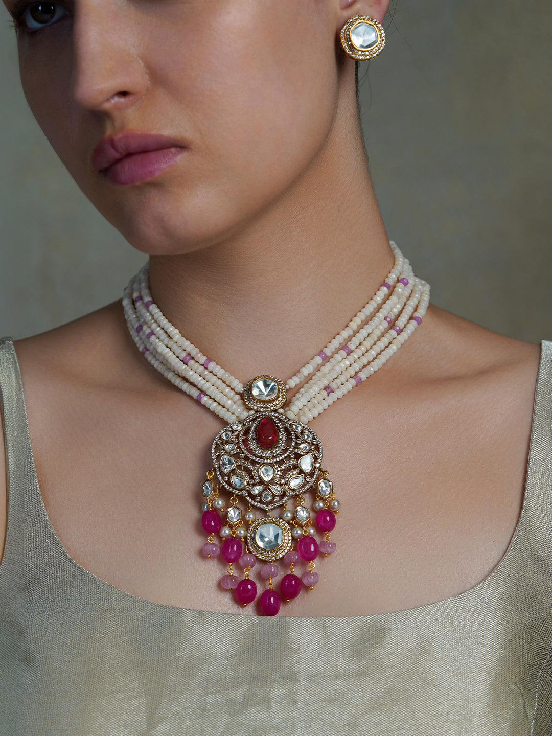 Rubypearla Cascade Rani Haar Set