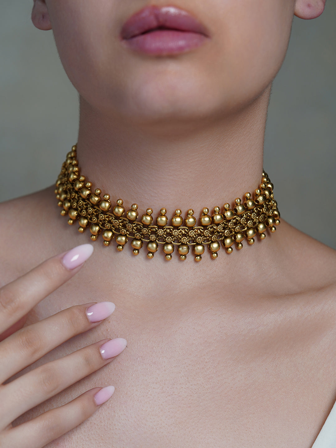 Antique Gold Bead Choker