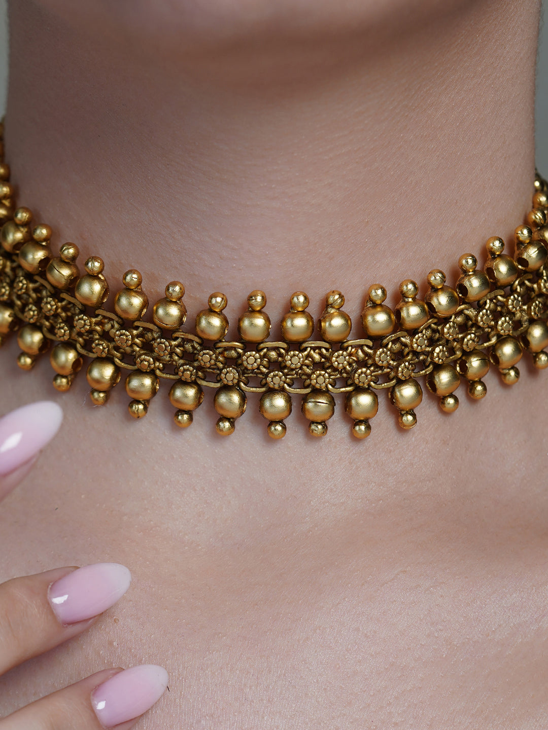Antique Gold Bead Choker
