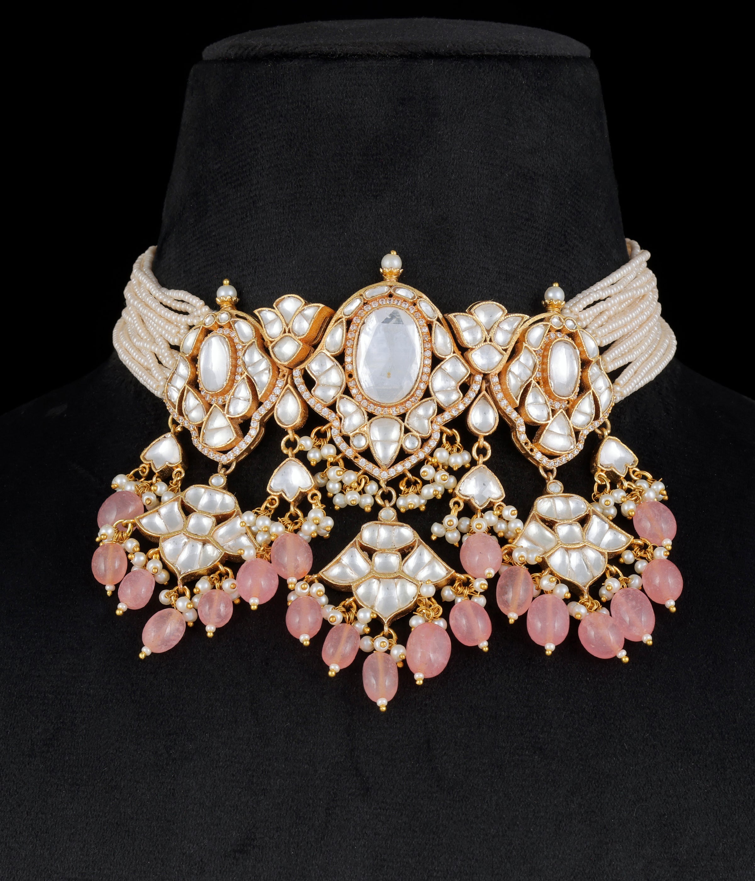 Gold finish Kundan Necklace set