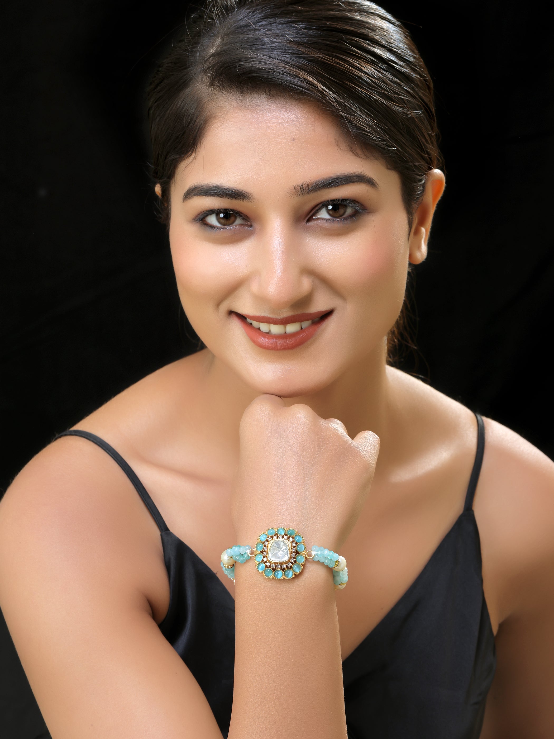 Gold finish Kundan Bracelet