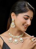 Load image into Gallery viewer, Gold finish Kundan Mother of pearls Necklace set
