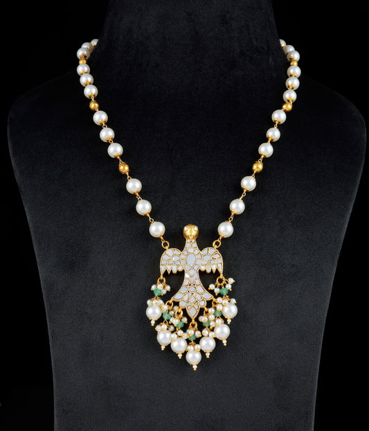Gold finish Kundan Mother of pearls Pendant