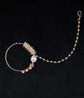 Load image into Gallery viewer, Gold finish Kundan Nath/ Nosering

