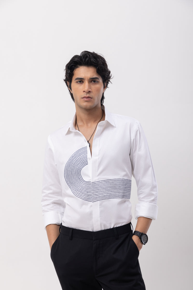 Road - Hand Embroidered Designer Shirt