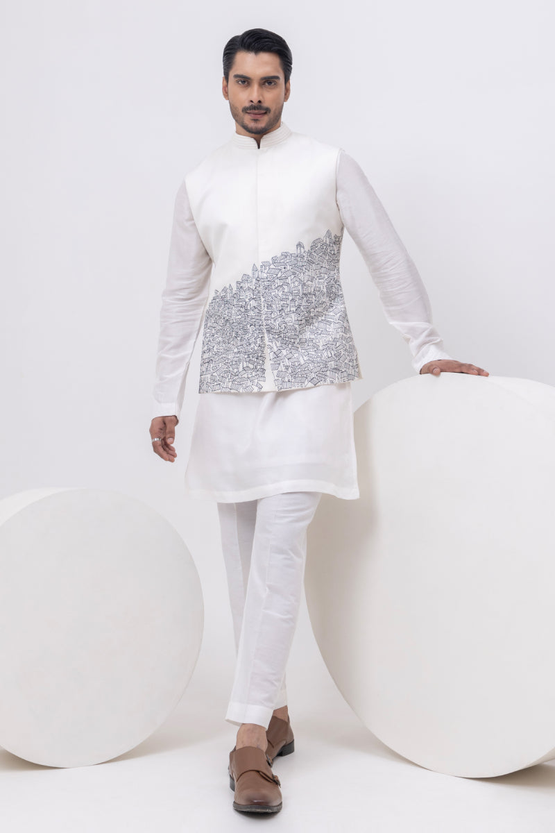 BUILDING DESIGNER NEHRU JACKET WITH KURTA & PANT SET