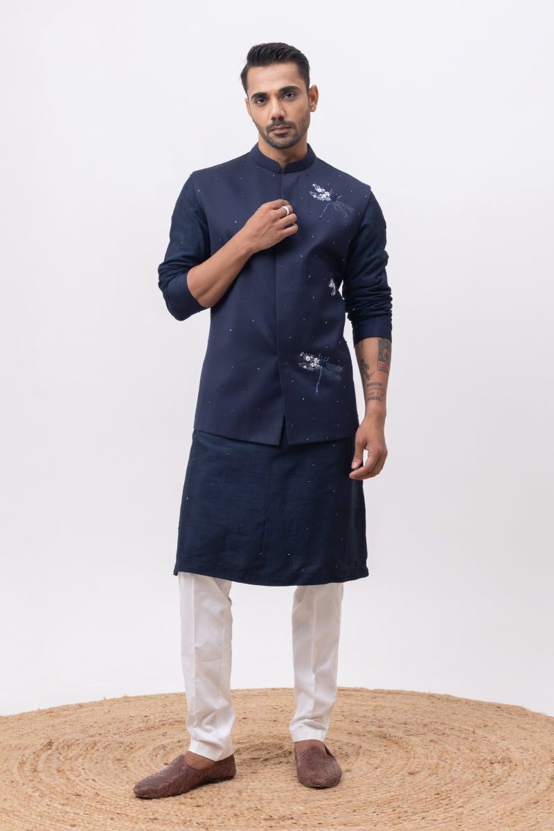 FIREFLY DESIGNER NEHRU JACKET / BUNDI WITH KURTA & PANT SET