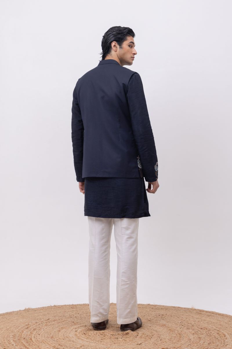 FLAMINGO DESIGNER NEHRU JACKET WITH KURTA & PANT SET