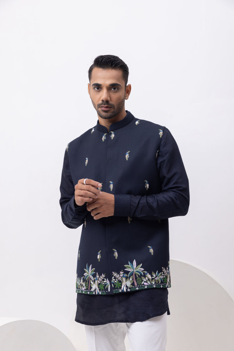 MACOW EMBELLISHED DESIGNER NEHRU JACKET / BUNDI