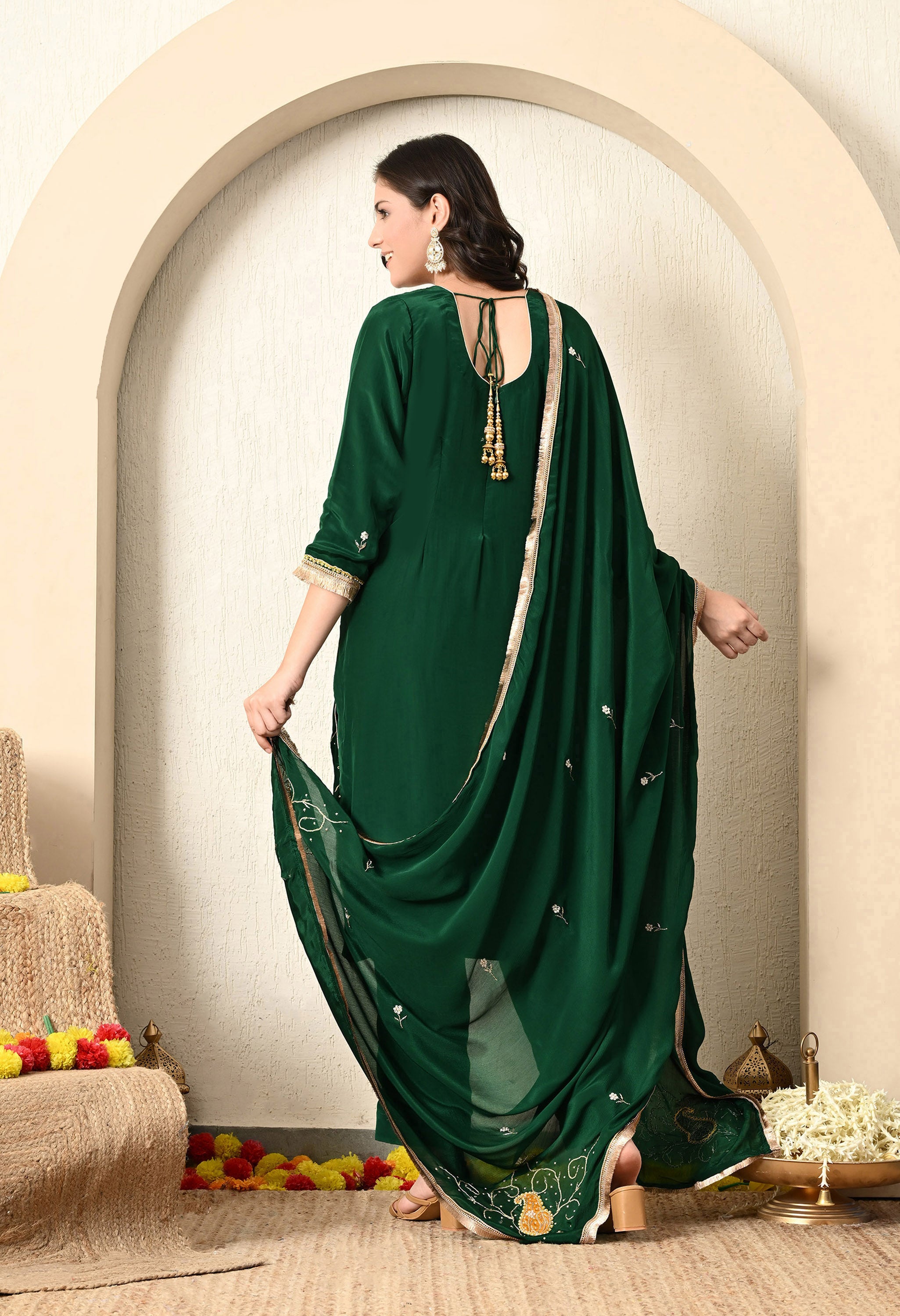 Bottle Green Kurta Set