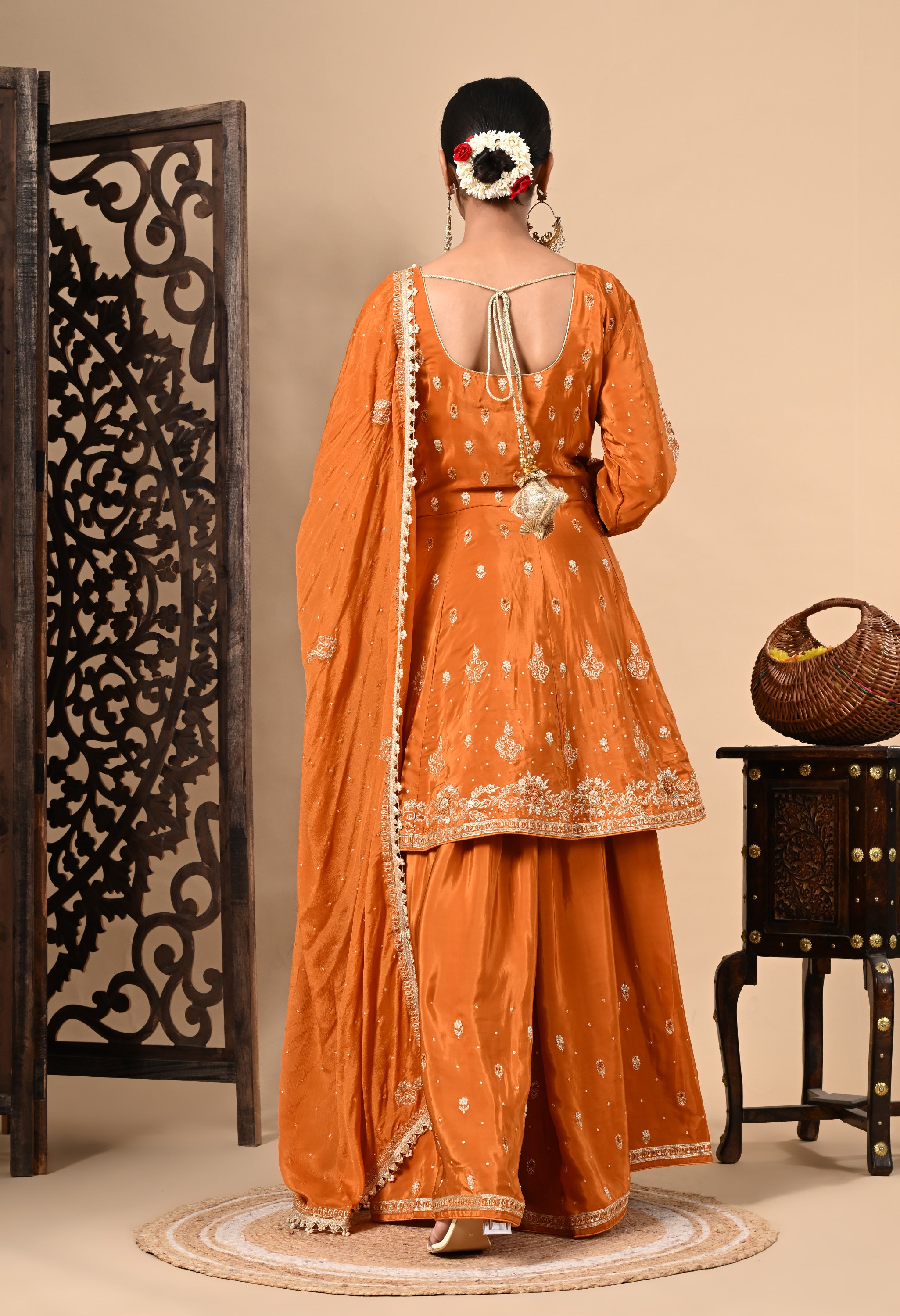 Orange Sharara Set