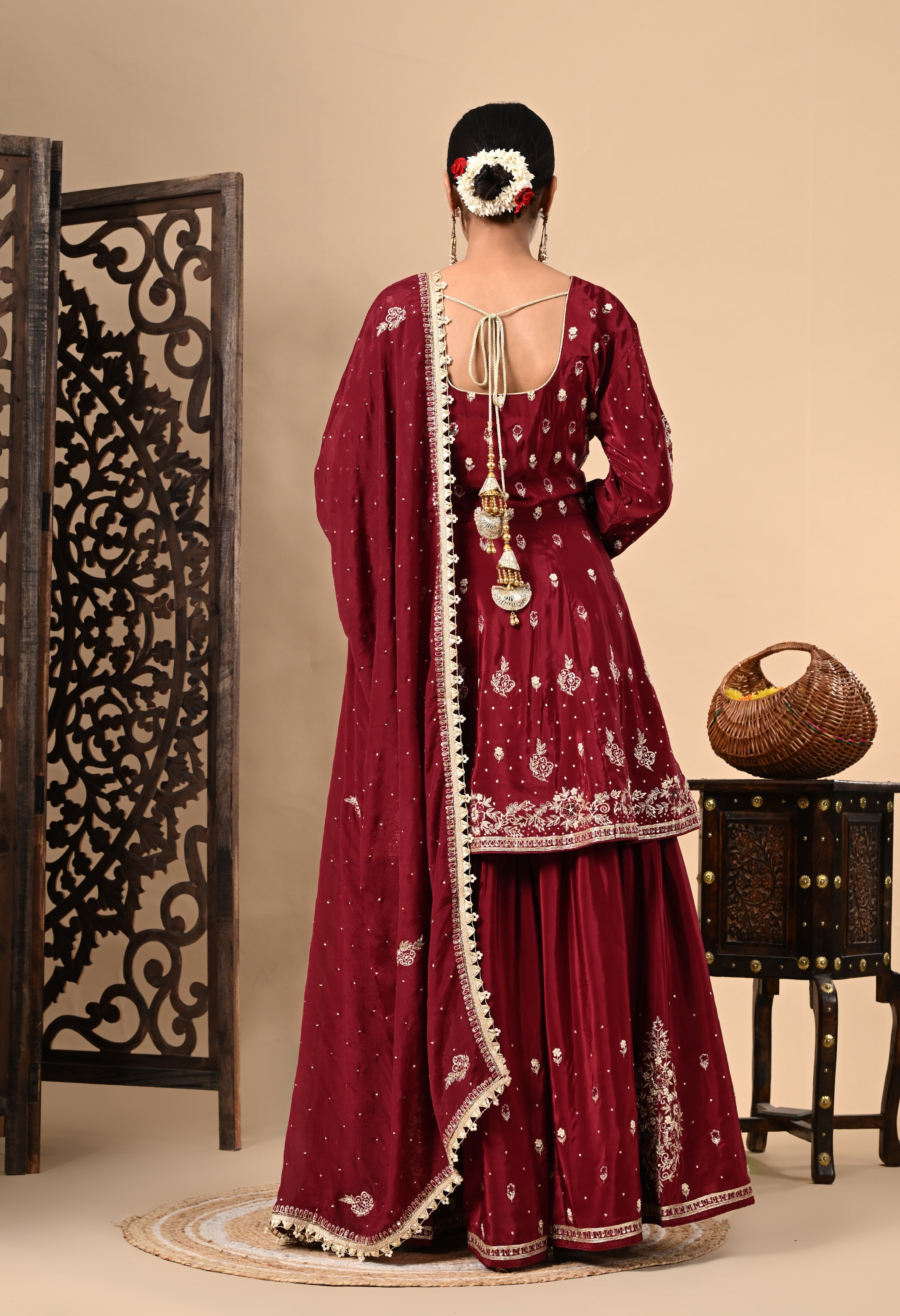Maroon Sharara Set