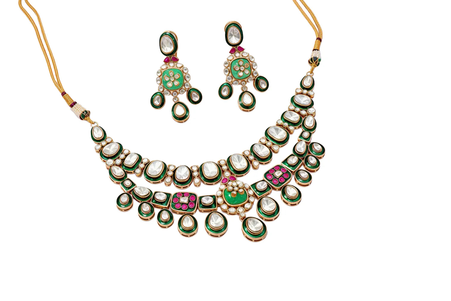 Emerald Eclipse Polki Necklace