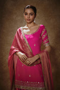 Load image into Gallery viewer, Barbie pink & gold kurta salwar set
