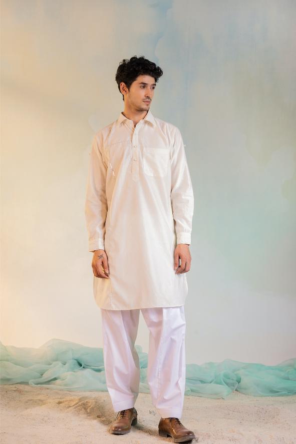 Men's Sequin Pathani with Salwar - Set of 2
