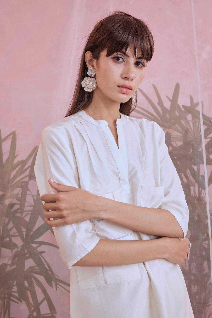 Sequin Front Slit Kurta Set - Set of 2