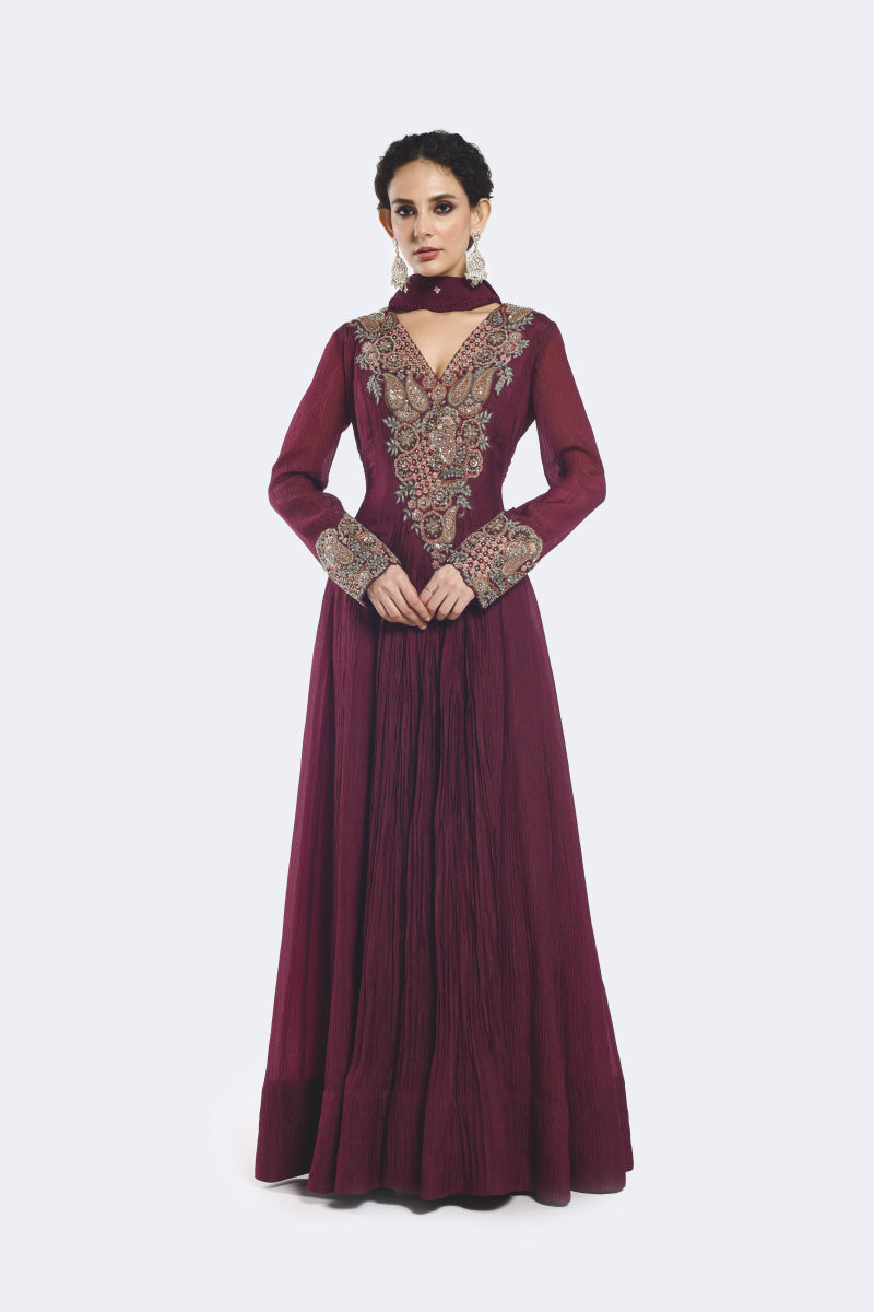 Bedecked Paisley Anarkali Suit set