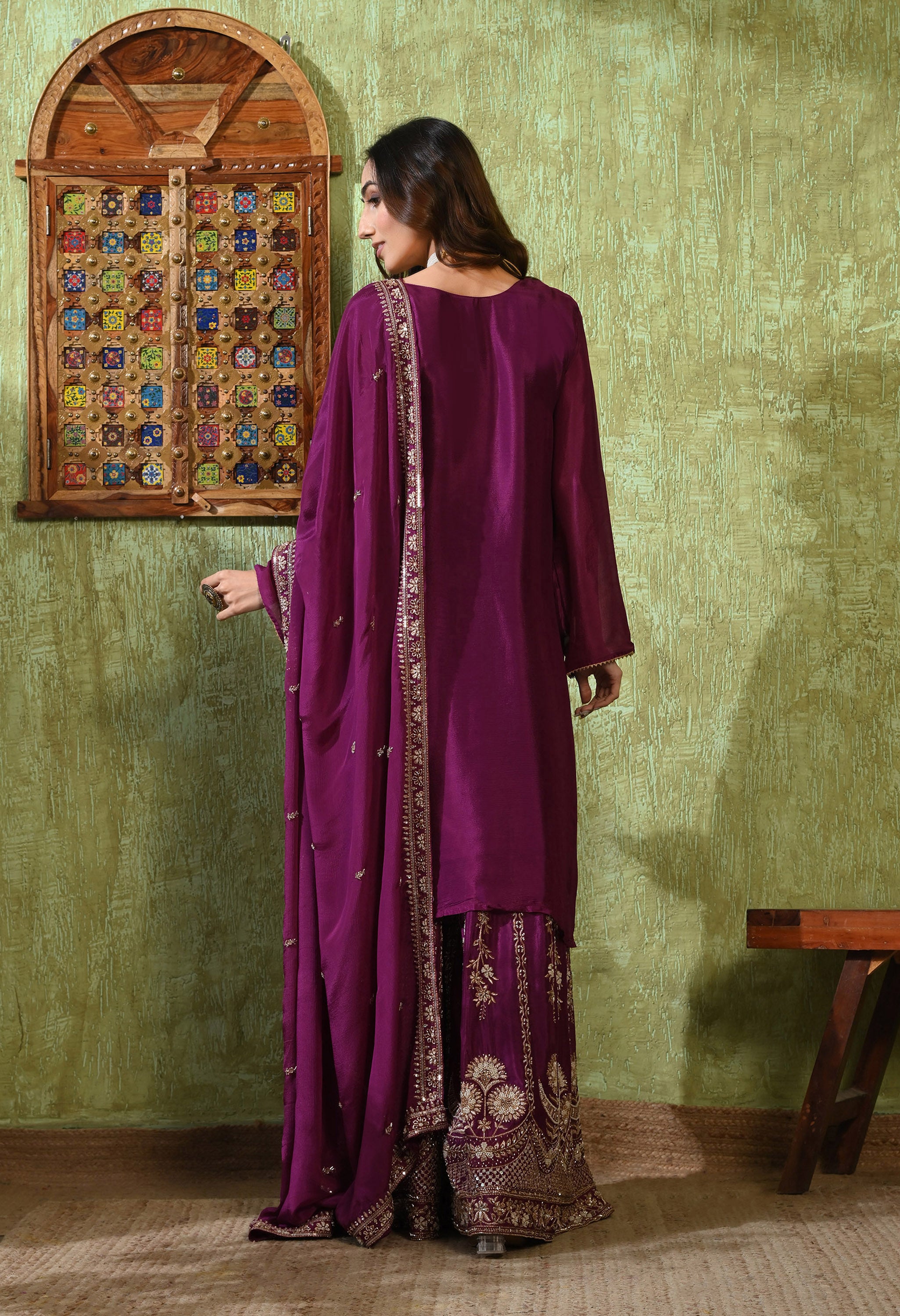 Purple Gharara Set