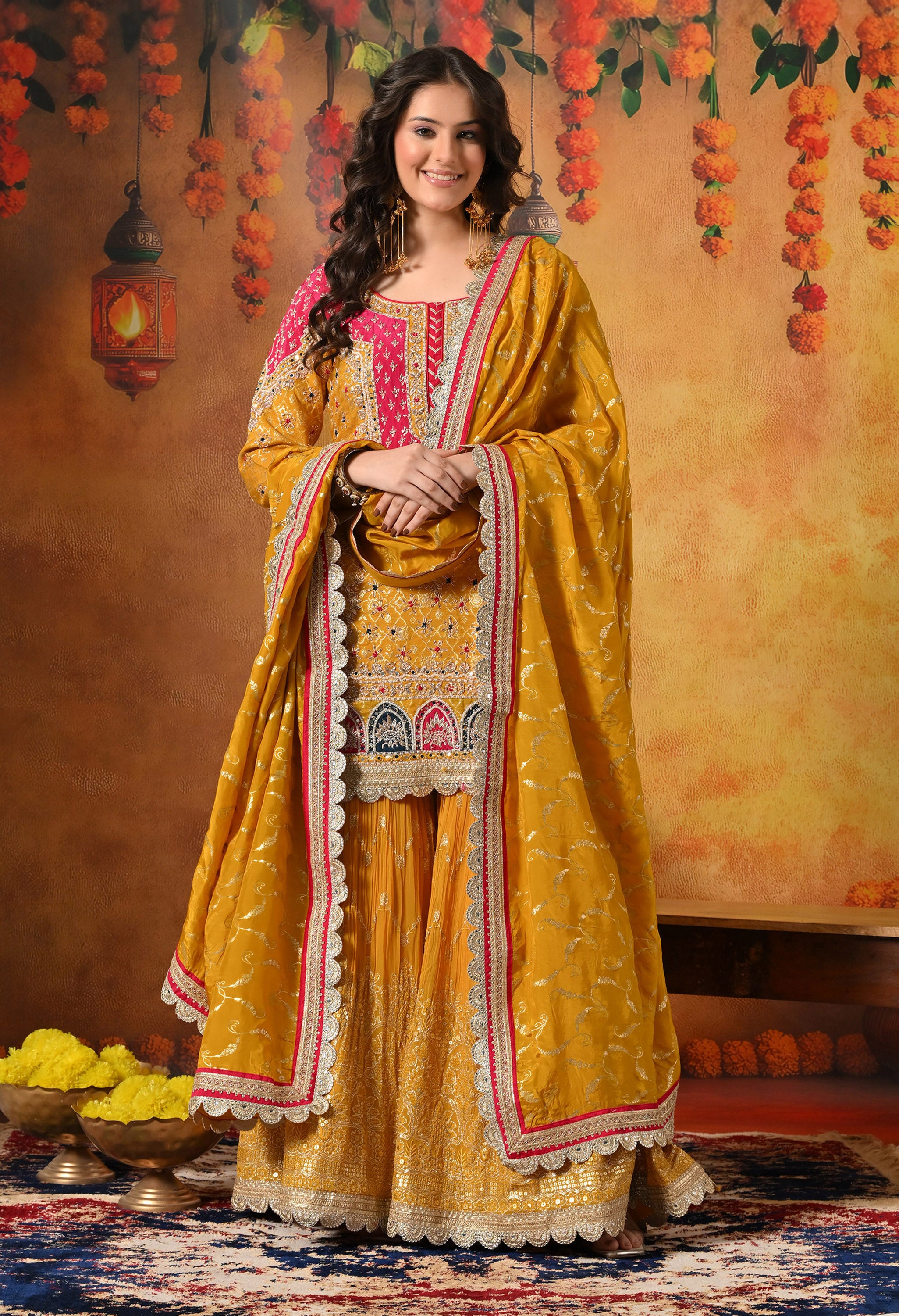 Yellow Gharara Set