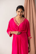 Load image into Gallery viewer, Armani Silk Satin Kaftan With Hand Embroidered Neck And Sleeve Ends
