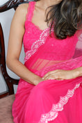 Load image into Gallery viewer, Rose Pink Soft Net Saree With Blouse
