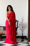 Load image into Gallery viewer, Pink Cutdana Embroiderd Saree With Blouse
