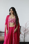 Load image into Gallery viewer, Pink Bandeau Top With Cape And Pants
