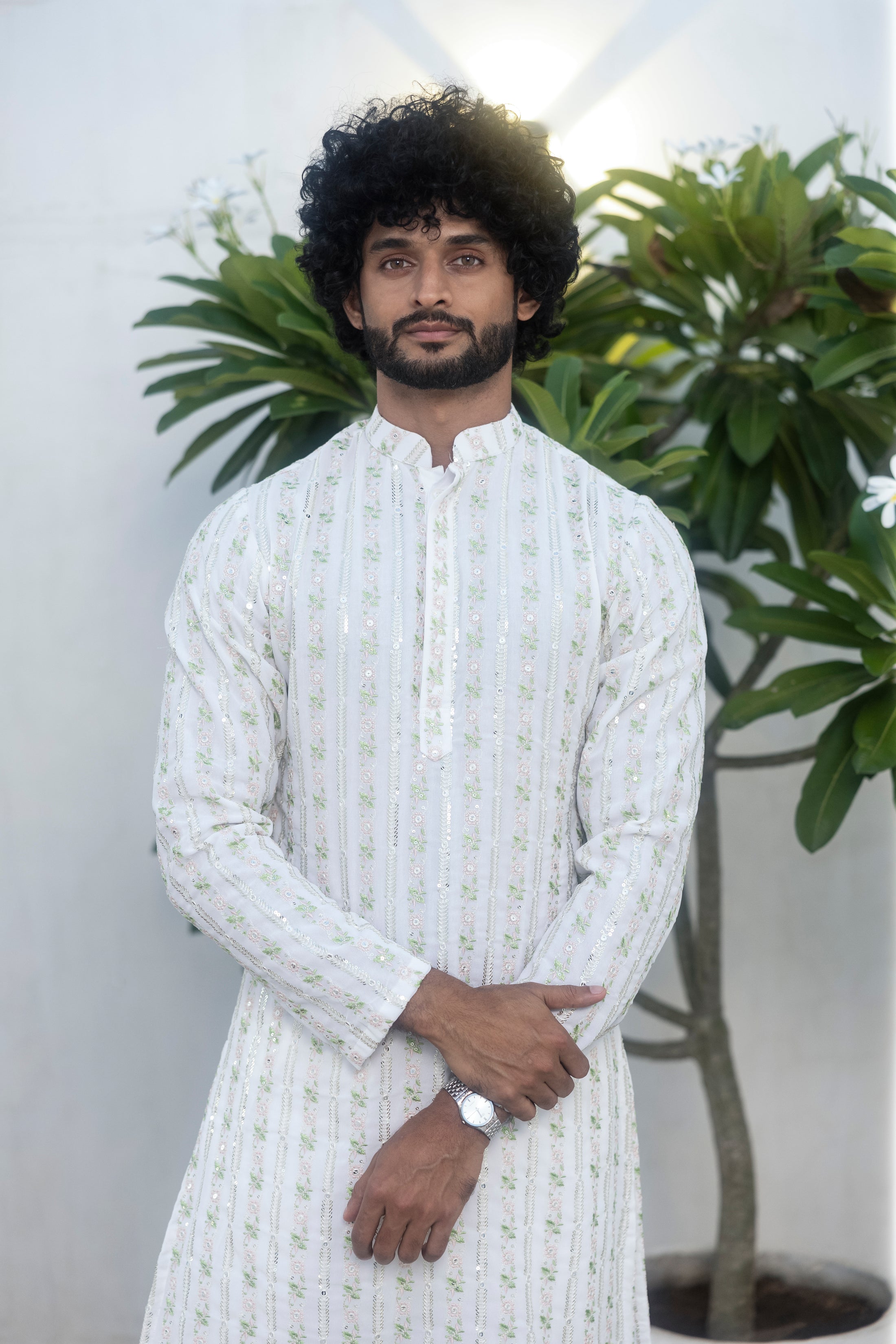 Georgette Embroidered Kurta With Pants