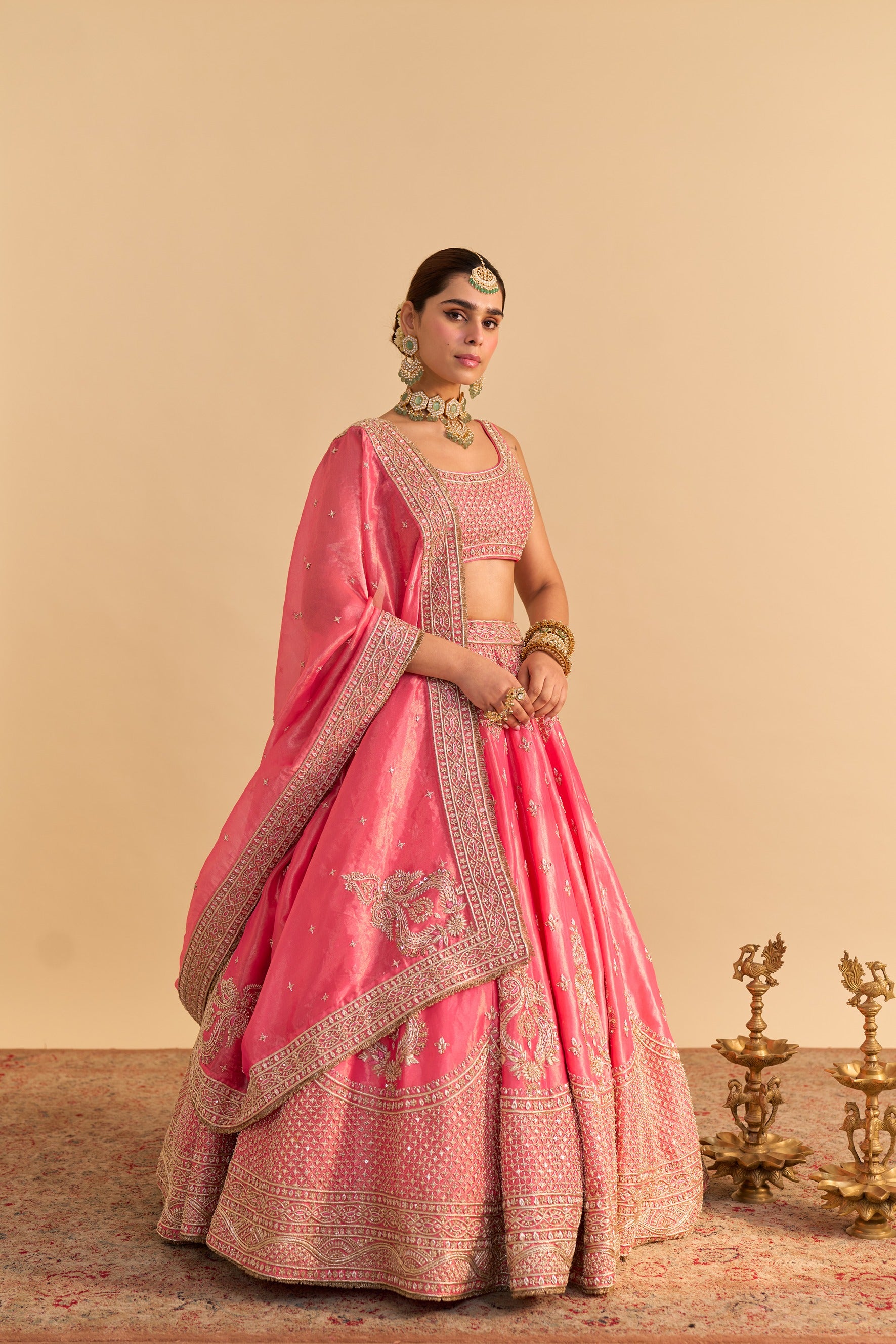 Aashina - Dabka Zardozi Embroidered Lehenga Set