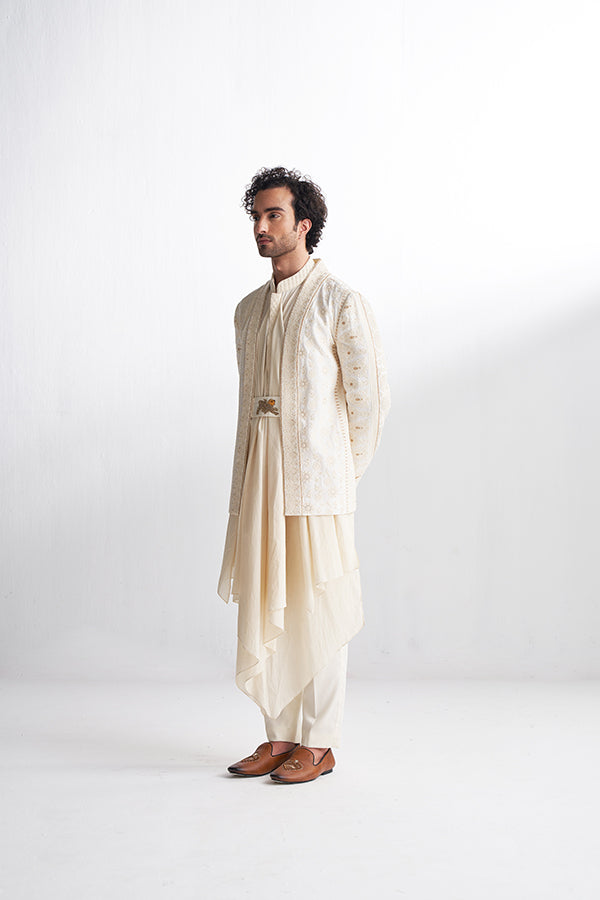 Ivory Classic Mansingh Jacket Set
