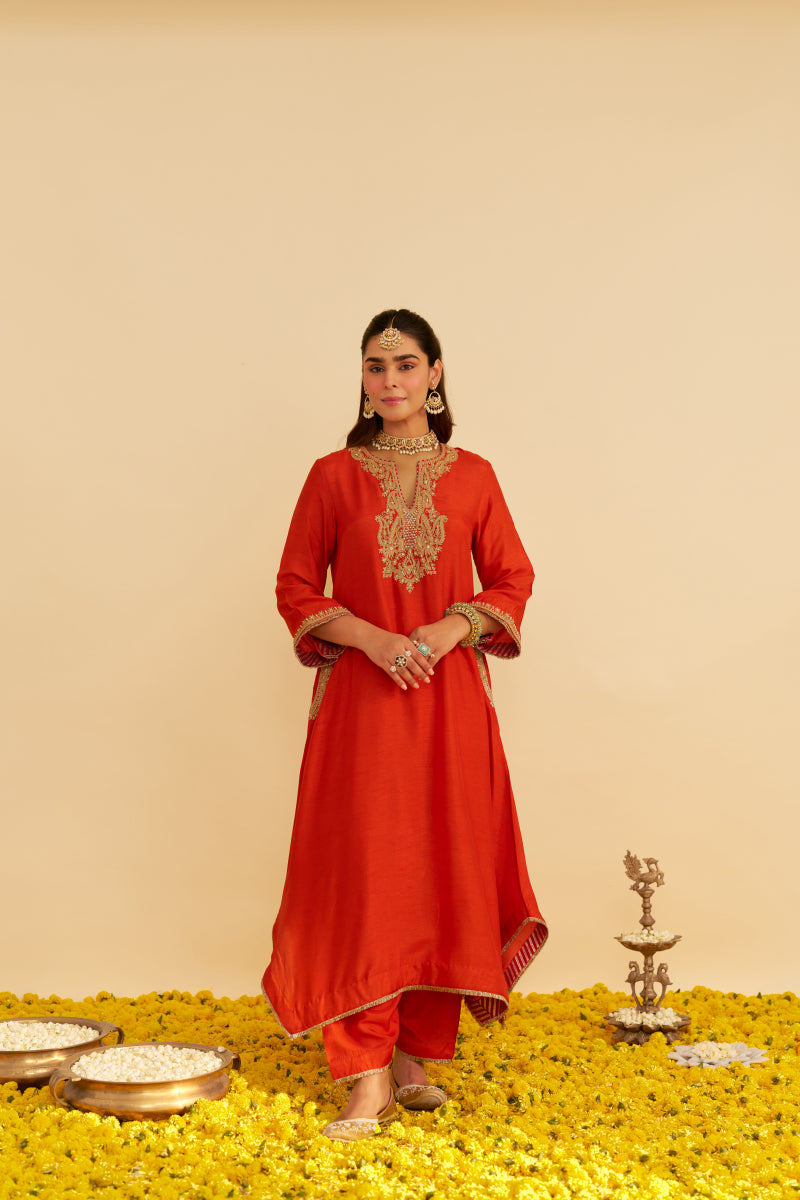 Amaya-Long Kaftan With Salwar And Dupatta
