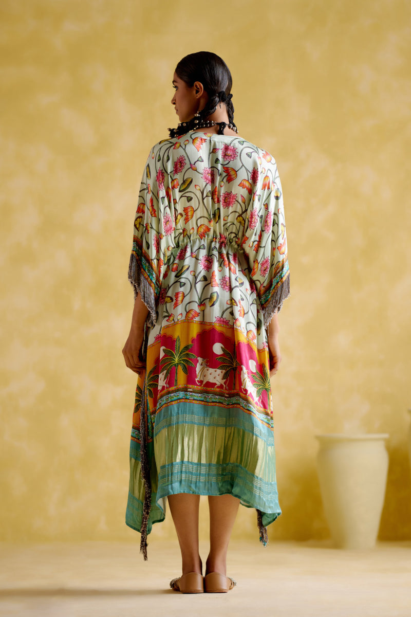 Angela-Pichwai Print Digital Kaftan