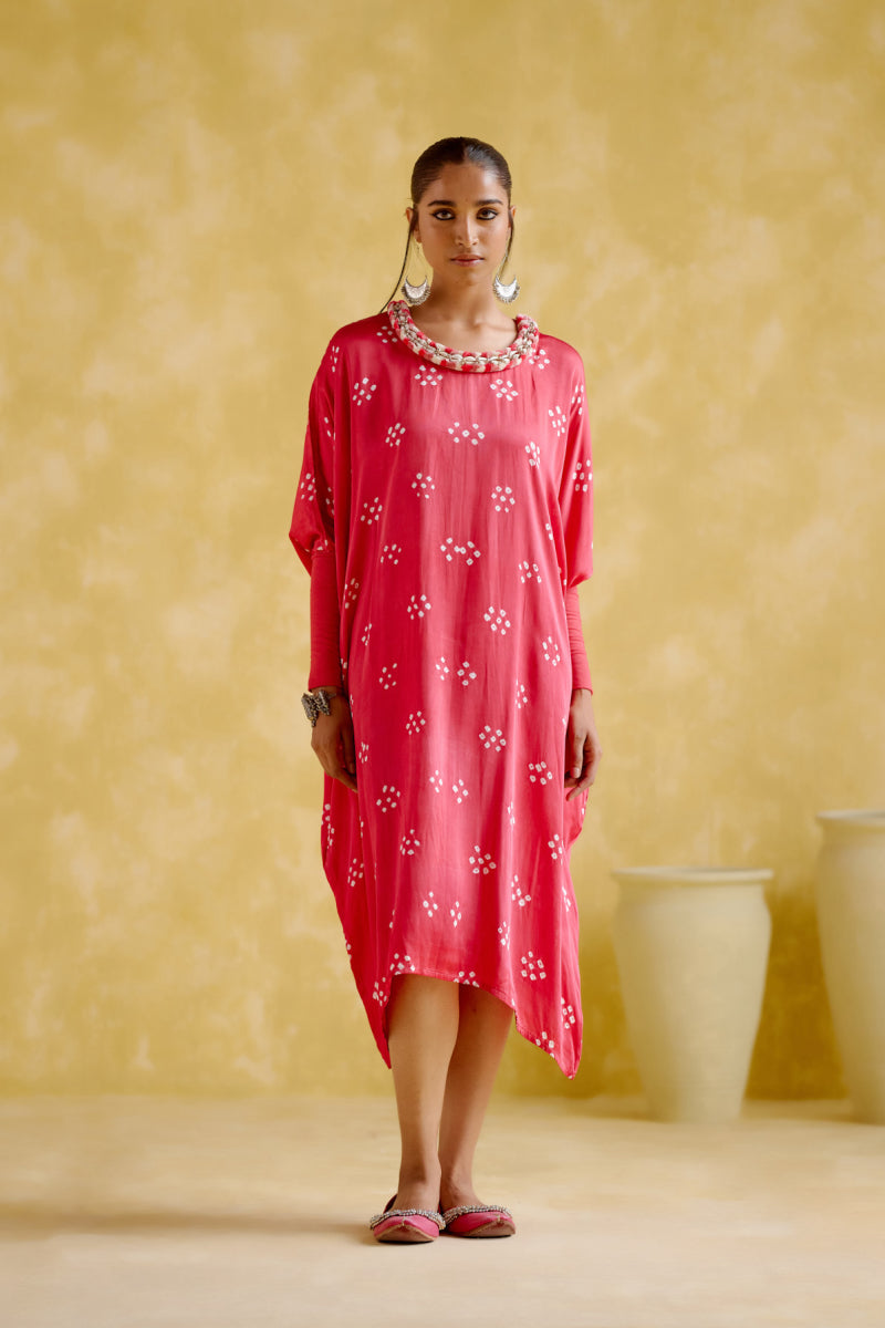 Annapoorna- Pink Bandhini Kaftan