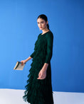 Load image into Gallery viewer, Green Long Sleeves Fringe Dress
