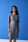 Load image into Gallery viewer, Grey Flower Textured Dress
