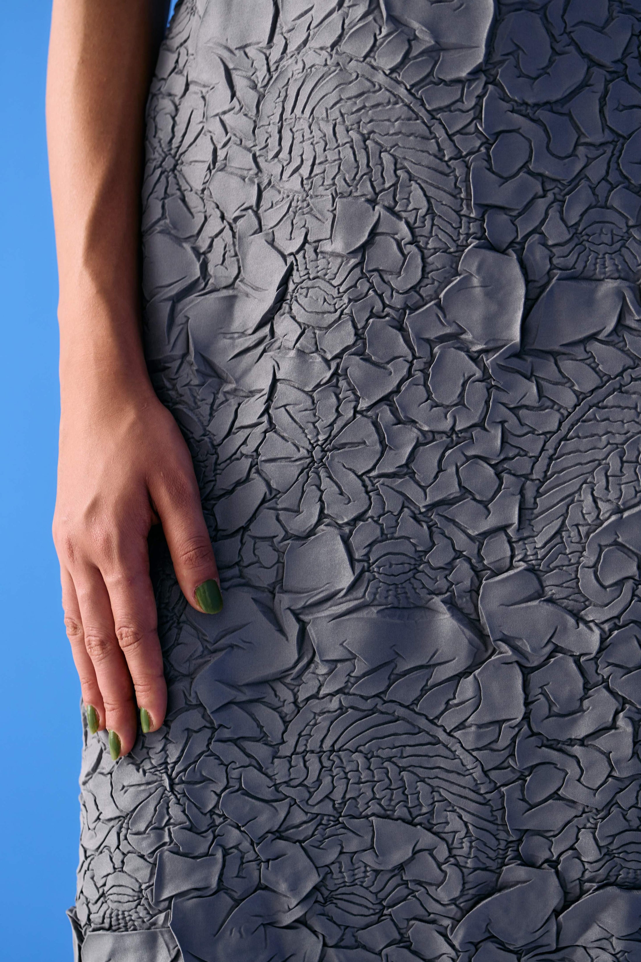 Grey Flower Textured Dress