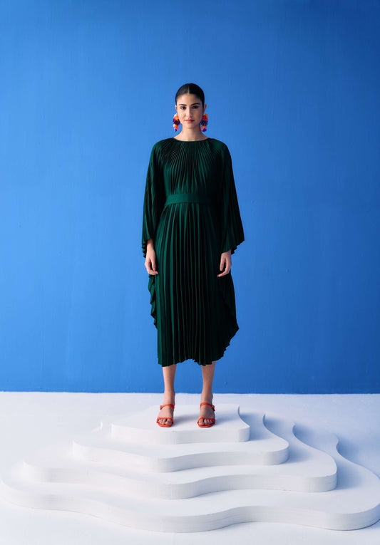 Green Pleated Cape