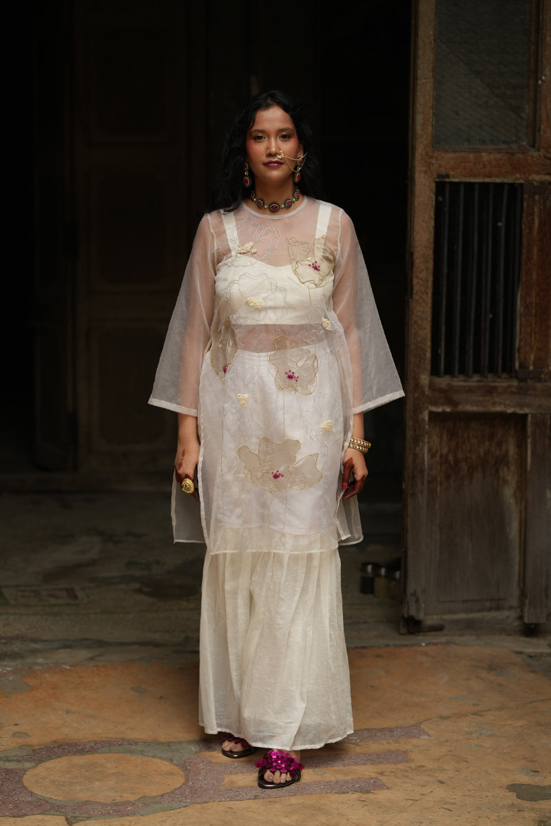 Asin - Overlay, bustier & sharara pants