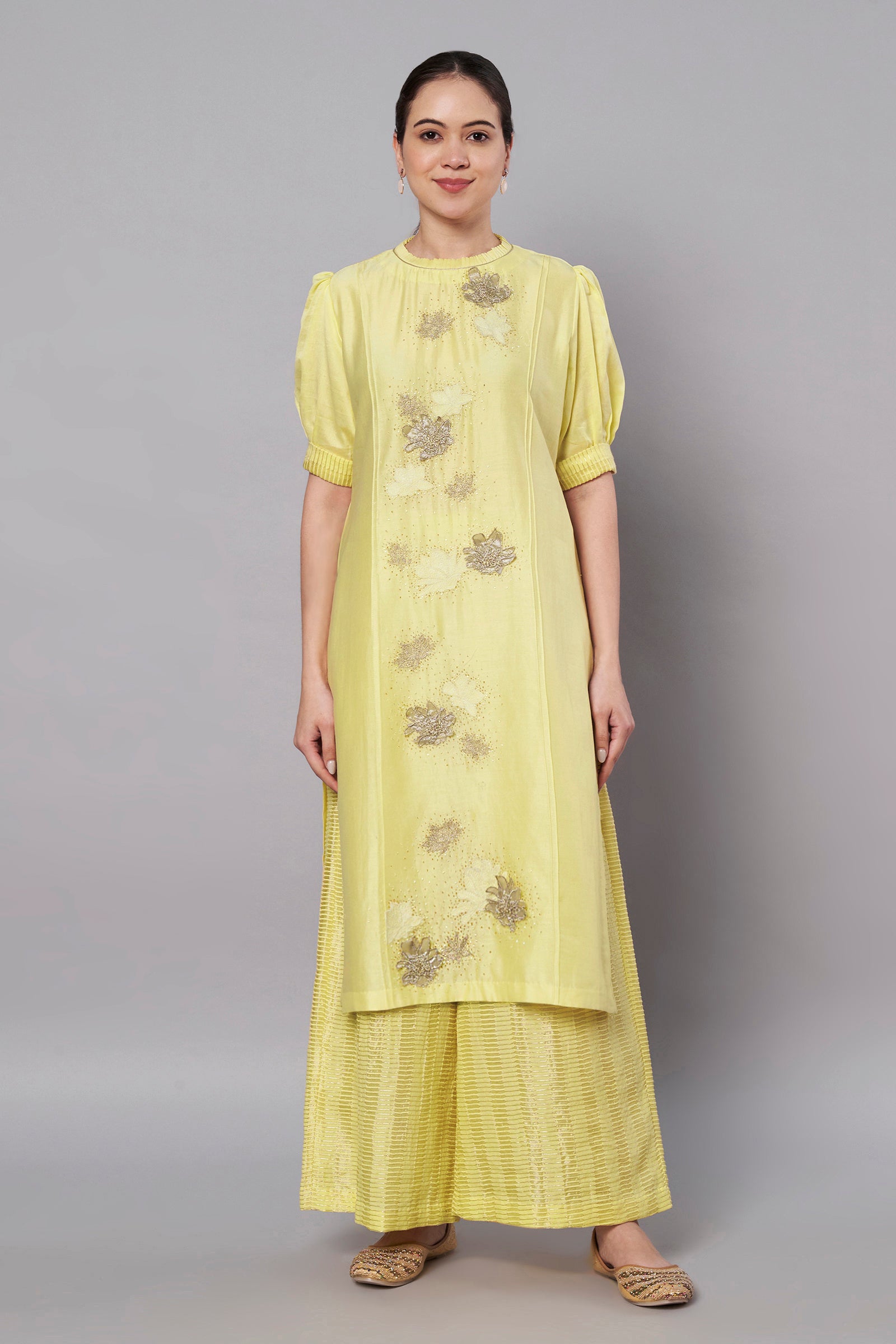 Aurora Kurta Set - Butter Yellow