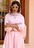 Load image into Gallery viewer, Light Pink Sequin Hand Embroidered Silk Kali Kurta Set
