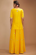 Load image into Gallery viewer, Yello Color Dupion Silk Hand Embroidered Sharara Set
