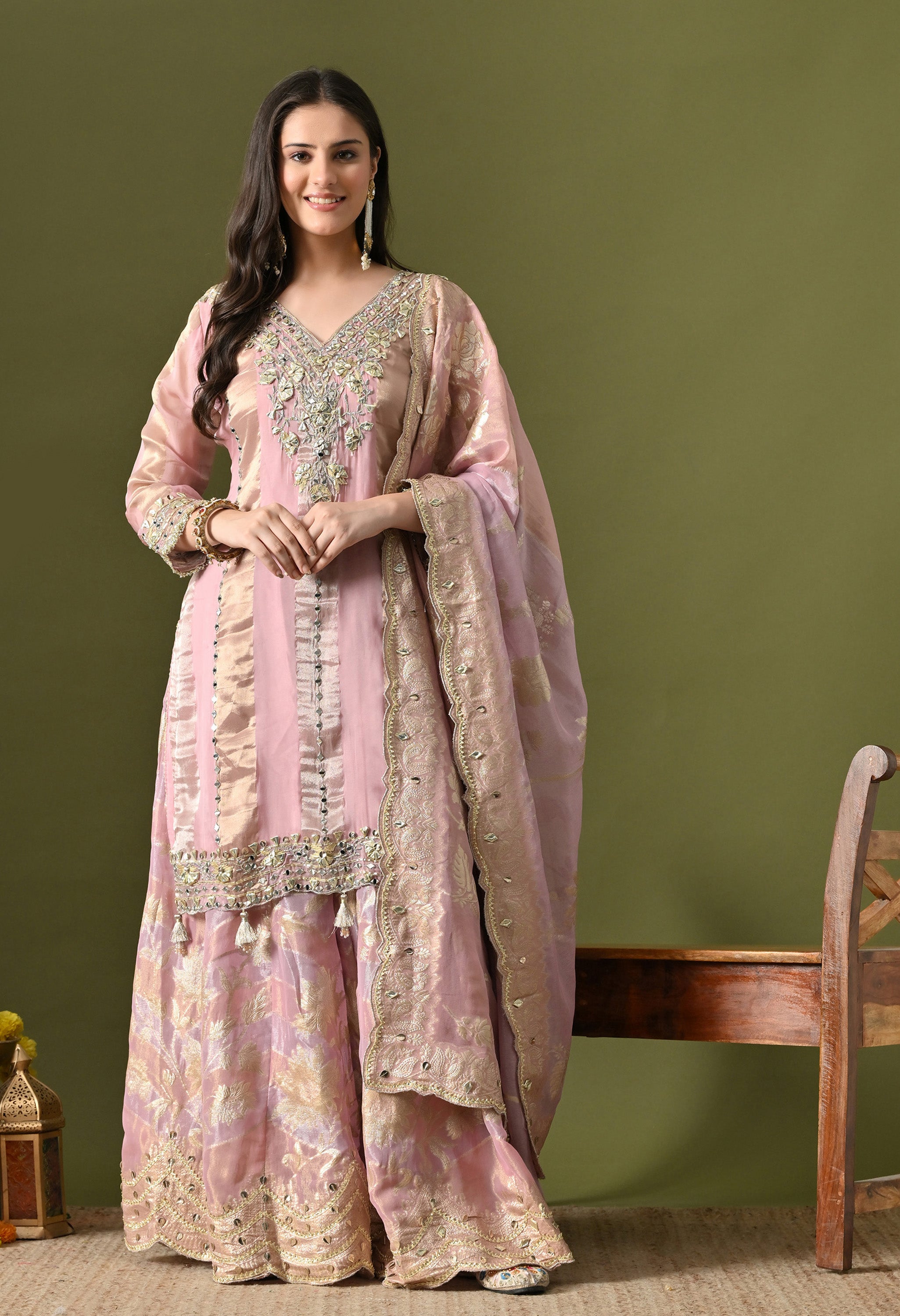 Pink Sharara Set