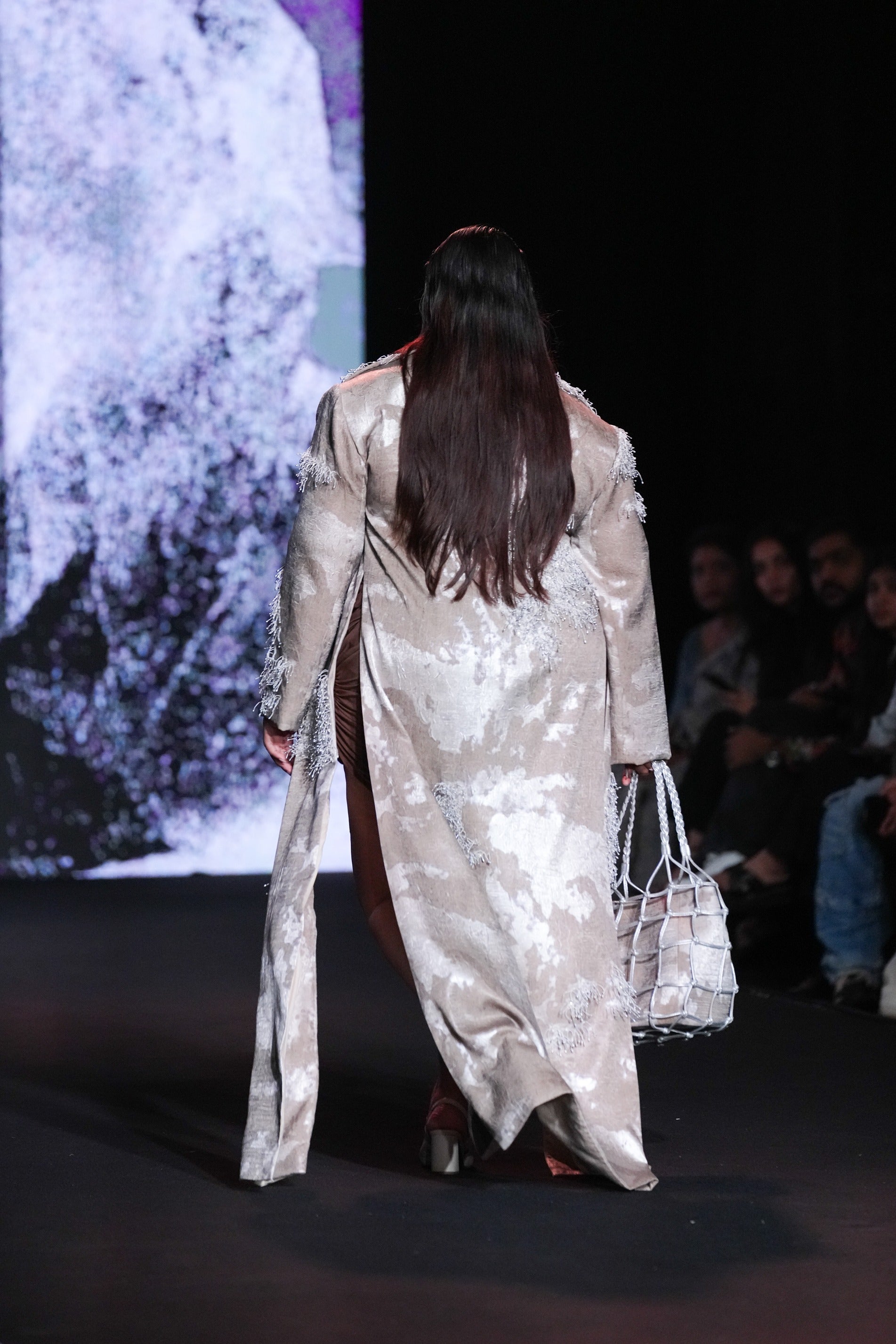 Printed 3D Embroidered Maxi Blazer